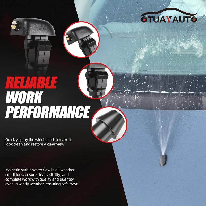 OTUAYAUTO Front Windshield Washer Nozzles Kit for 2004-2013 Ford F150 - Replaces OEM # 3W7Z-17603-AA, 3W7Z17603AA, Washer Jet & Fluid Hose with Connector - Image 5